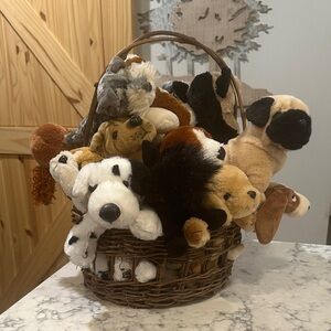 Plush Animal Toy Dog Basket
